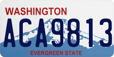 WA license plate ACA9813