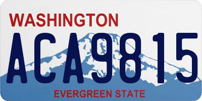 WA license plate ACA9815