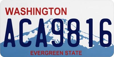 WA license plate ACA9816