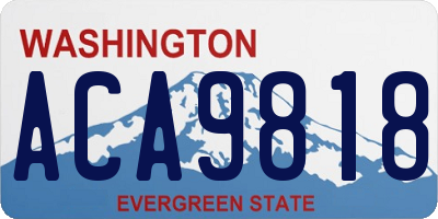 WA license plate ACA9818