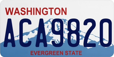 WA license plate ACA9820