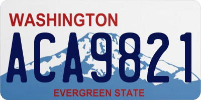 WA license plate ACA9821
