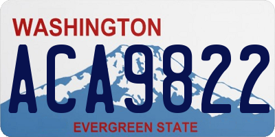 WA license plate ACA9822