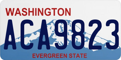 WA license plate ACA9823