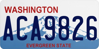 WA license plate ACA9826