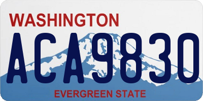 WA license plate ACA9830