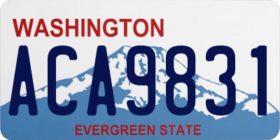WA license plate ACA9831