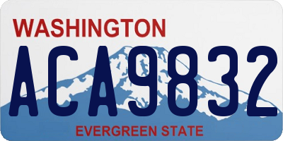 WA license plate ACA9832