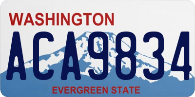 WA license plate ACA9834
