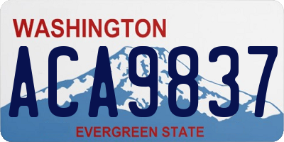 WA license plate ACA9837