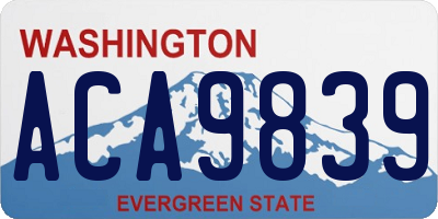 WA license plate ACA9839