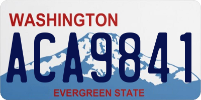 WA license plate ACA9841