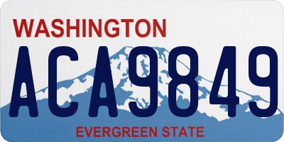 WA license plate ACA9849