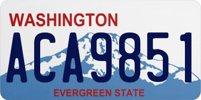 WA license plate ACA9851