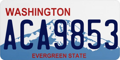 WA license plate ACA9853