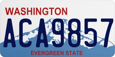 WA license plate ACA9857