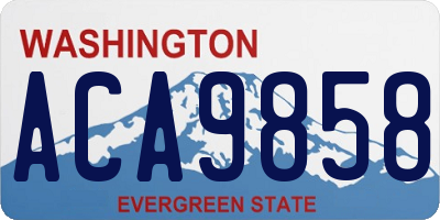 WA license plate ACA9858