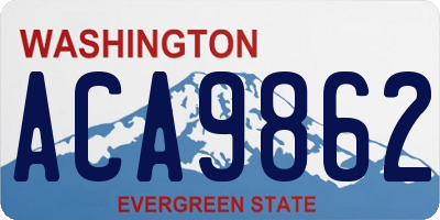 WA license plate ACA9862