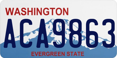 WA license plate ACA9863