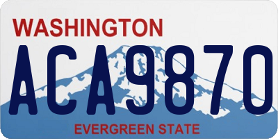 WA license plate ACA9870