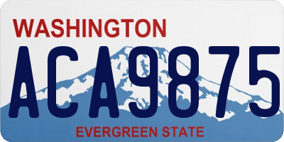 WA license plate ACA9875