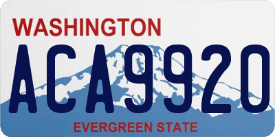WA license plate ACA9920