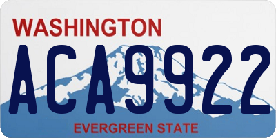 WA license plate ACA9922