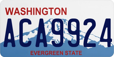 WA license plate ACA9924