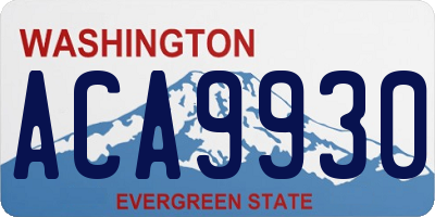 WA license plate ACA9930