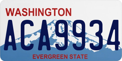 WA license plate ACA9934