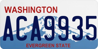 WA license plate ACA9935