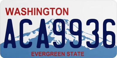 WA license plate ACA9936