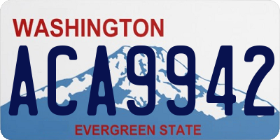 WA license plate ACA9942