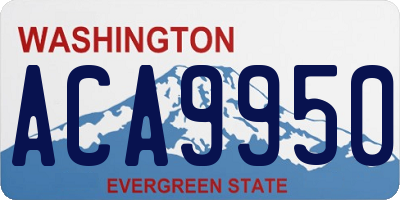WA license plate ACA9950