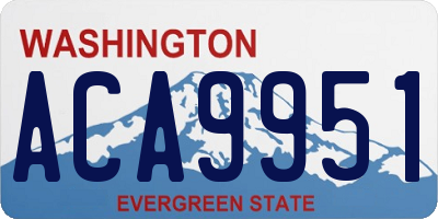 WA license plate ACA9951