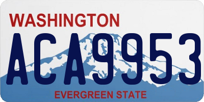WA license plate ACA9953