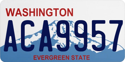 WA license plate ACA9957