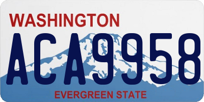WA license plate ACA9958