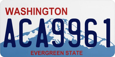 WA license plate ACA9961