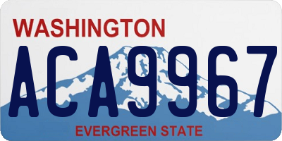 WA license plate ACA9967