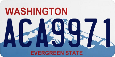 WA license plate ACA9971