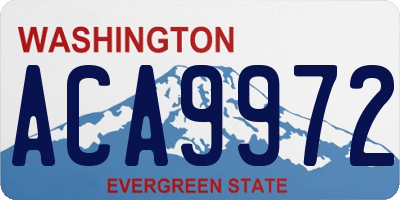 WA license plate ACA9972