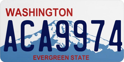 WA license plate ACA9974