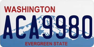 WA license plate ACA9980