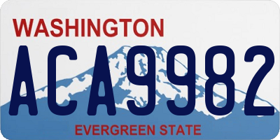 WA license plate ACA9982