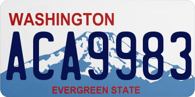 WA license plate ACA9983