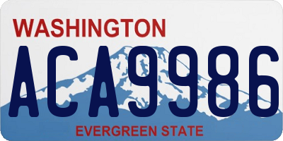WA license plate ACA9986