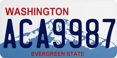 WA license plate ACA9987