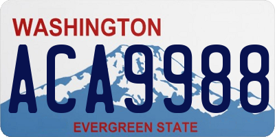 WA license plate ACA9988