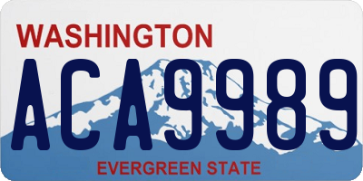 WA license plate ACA9989